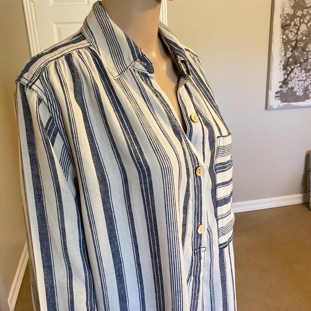 Free People Linen Shirt XS - Picture 2 of 10